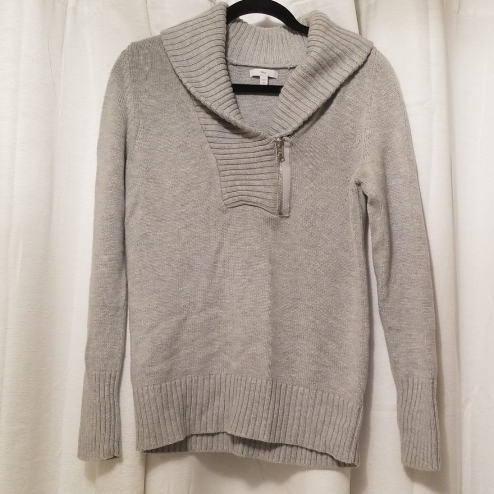 Gap gray collar zipper sweater